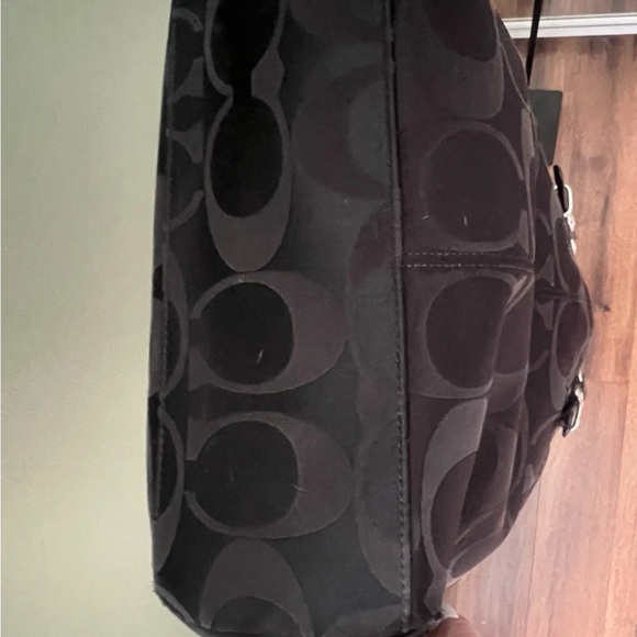 Coach Black Signature Canvas Leather Satchel - Picture 7 of 7